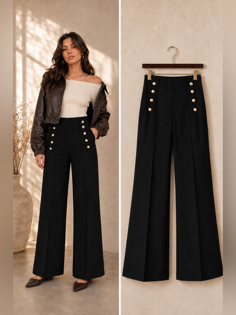 Derek Lam 10 Crosby Robertson Flare Trousers Women’s Size 4 Black NWT - Picture 1 of 11